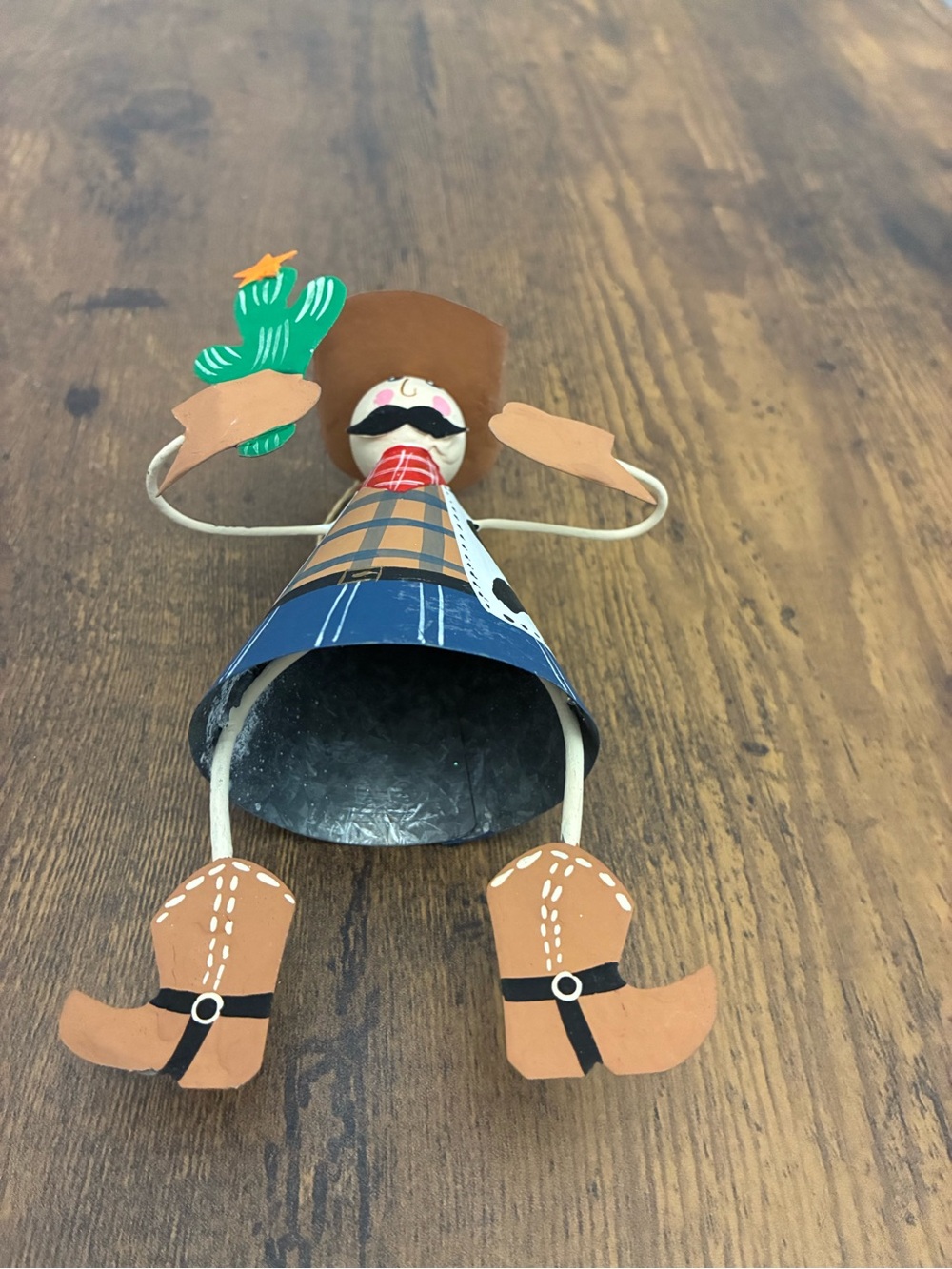 Southwestern Style Tin Cowboy Christmas Ornament - Picture 2 of 8